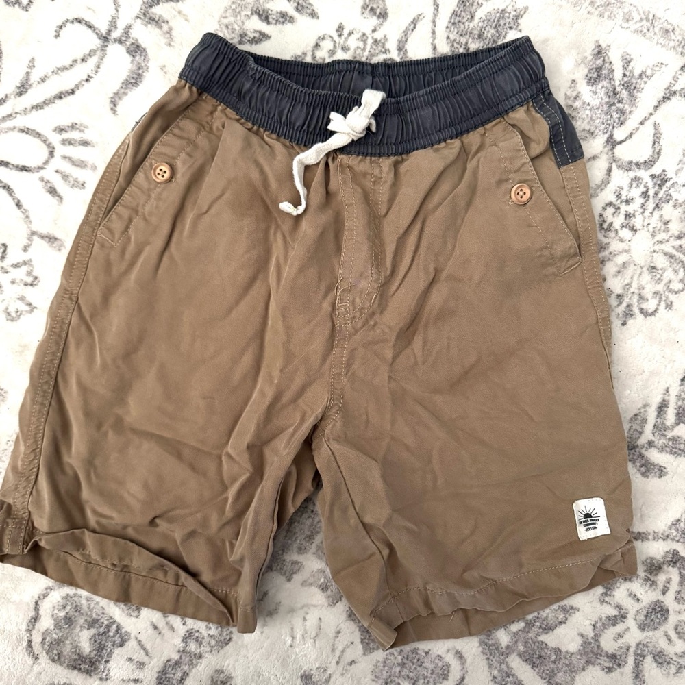 Zara Tan Khaki Shorts Size 8 Boys Drawstring Bottoms Soft
